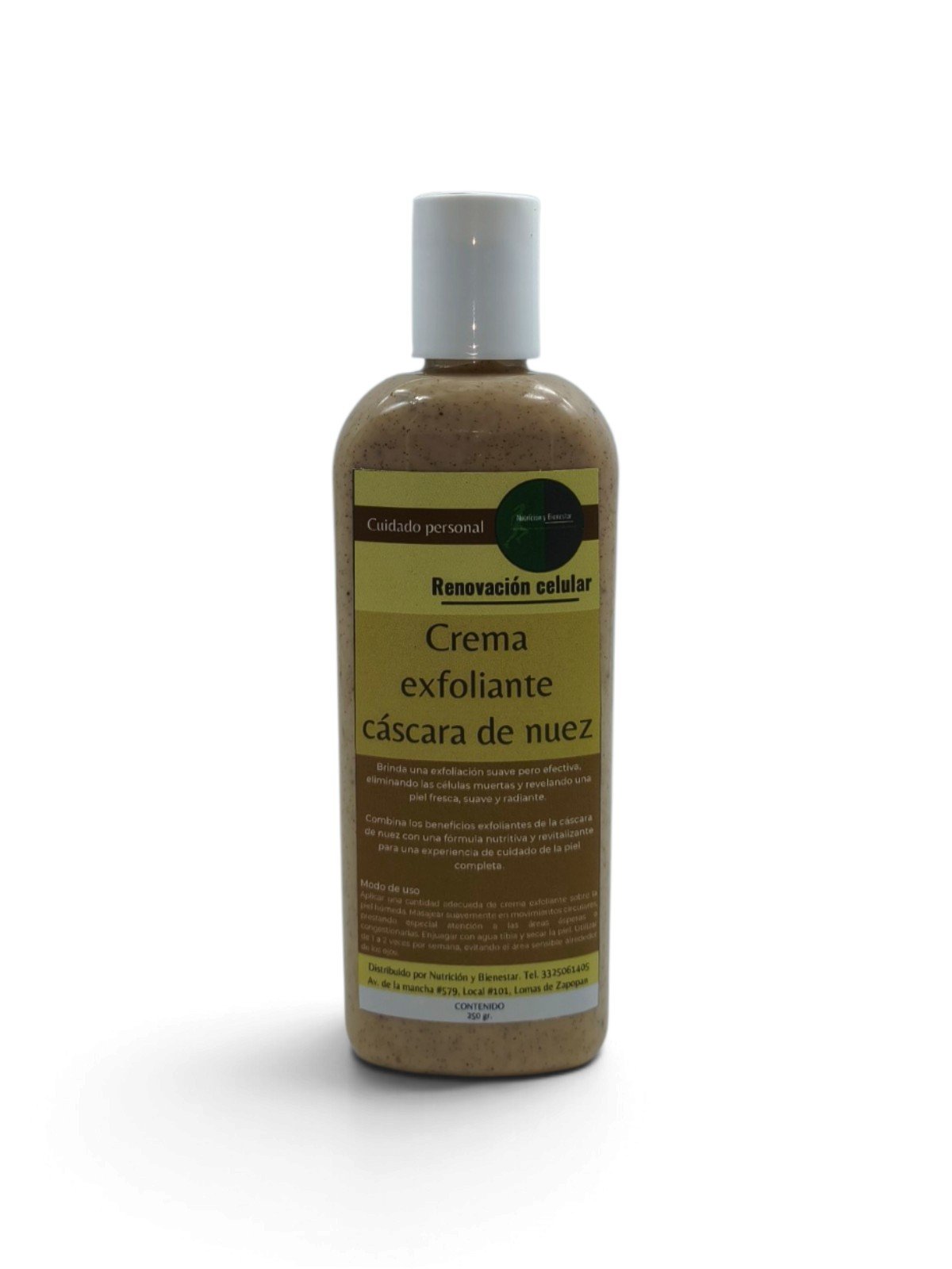 Crema Exfoliante con Cáscara de Nuez 250 g. Cara y Cuerpo